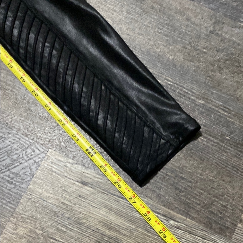 Spanx Moto Faux Leather Black Leggings - Picture 10 of 13